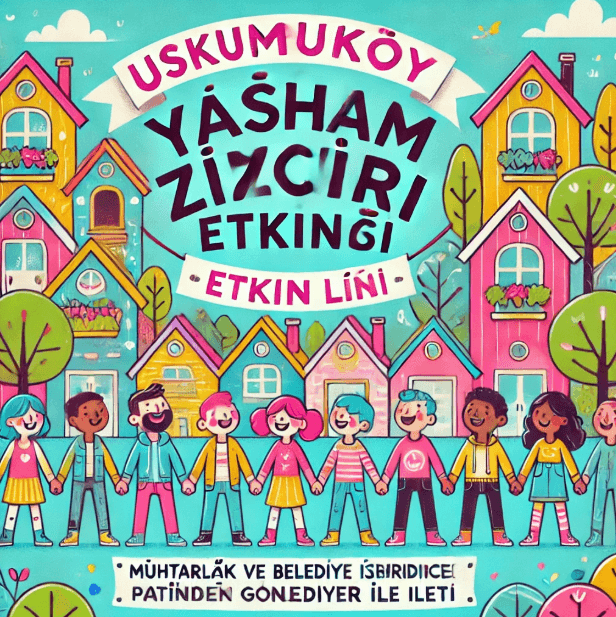 Colorful life chain event poster inspired artwork.